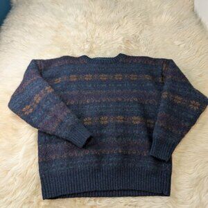 Vg Wm H Leishman Fairisle Wool Crewneck Sweater Size XL